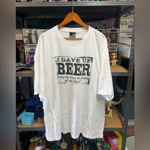 Vintage Y2K I Gave Up Beer Parody Tee